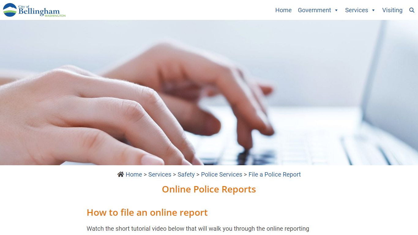 Online Police Reports - City of Bellingham