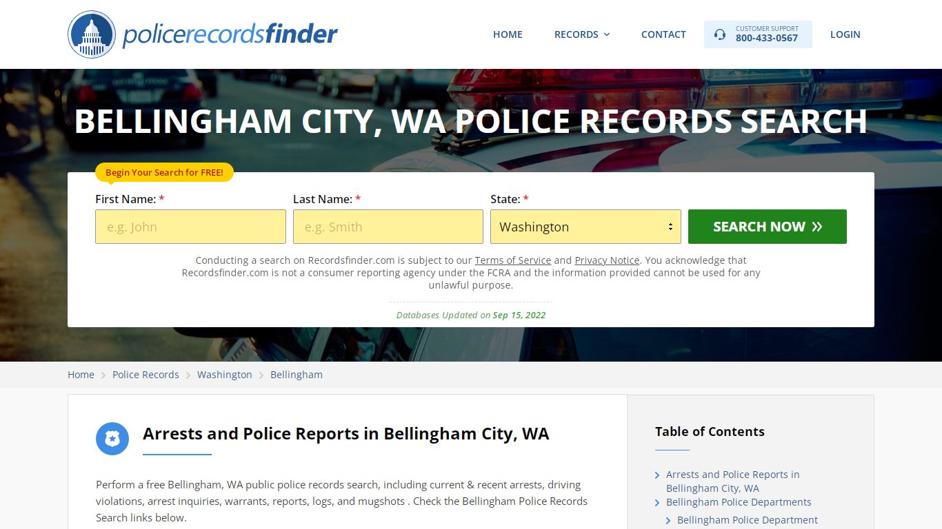 Bellingham, Norfolk County, WA Police Reports & Police Department Records